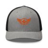 Orange Embroidered Logo Trucker Hat | Retro