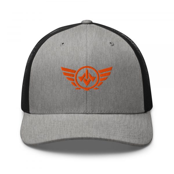Orange Embroidered Logo Trucker Hat | Retro