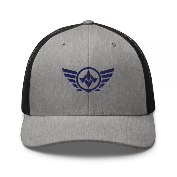 Navy Embroidered Logo Trucker Hat | Retro
