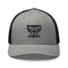 Black Embroidered Brand Logo Trucker Hat | Retro
