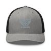 Grey Embroidered Brand Logo Trucker Hat | Retro