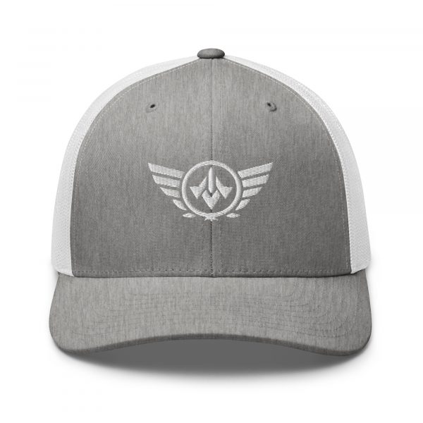 White Embroidered Logo Trucker Hat | Retro