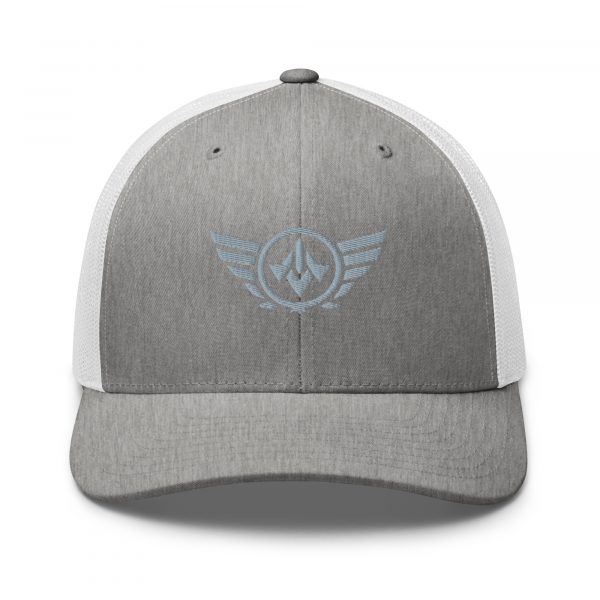 Grey Embroidered Logo Trucker Hat | Retro