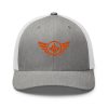 Orange Embroidered Logo Trucker Hat | Retro
