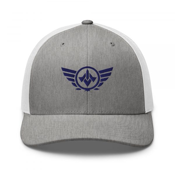 Navy Embroidered Logo Trucker Hat | Retro