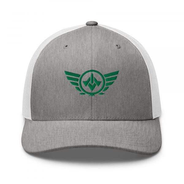Kelly Green Embroidered Logo Trucker Hat | Retro