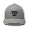 Black Embroidered Brand Logo Trucker Hat | Retro