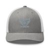 Grey Embroidered Brand Logo Trucker Hat | Retro