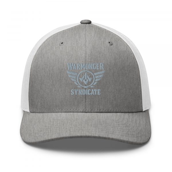 Grey Embroidered Brand Logo Trucker Hat | Retro