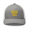 Gold Embroidered Brand Logo Trucker Hat | Retro