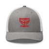 Red Embroidered Brand Logo Trucker Hat | Retro