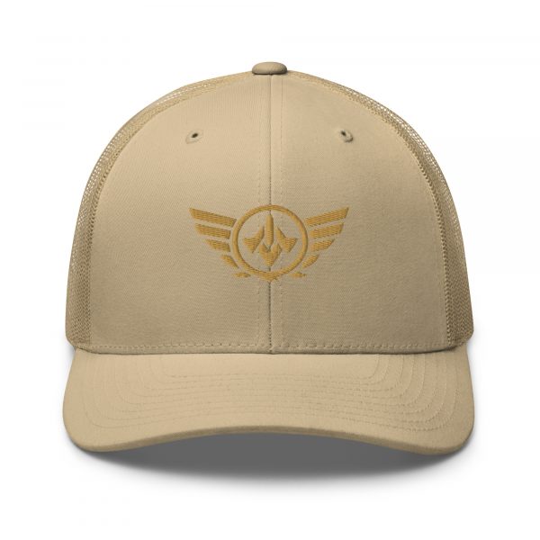 Old Gold Embroidered Logo Trucker Hat | Retro