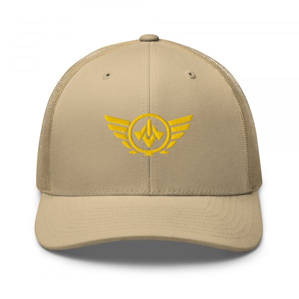 Gold Embroidered Logo Trucker Hat | Retro