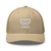 White Embroidered Brand Logo Trucker Hat | Retro