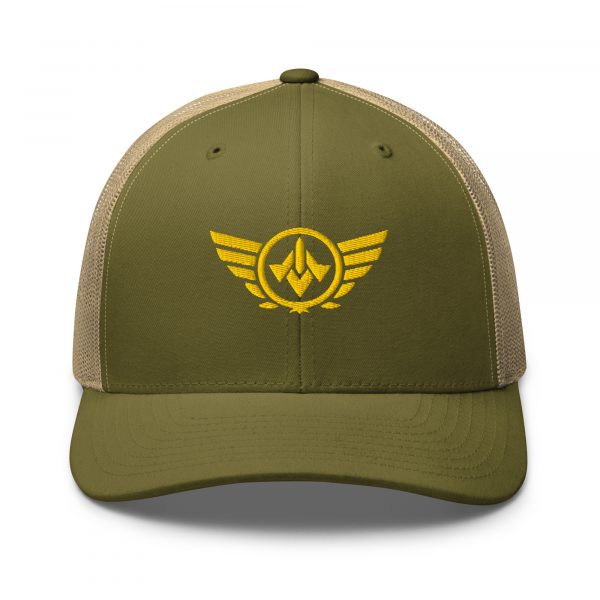 Gold Embroidered Logo Trucker Hat | Retro
