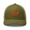 Orange Embroidered Logo Trucker Hat | Retro