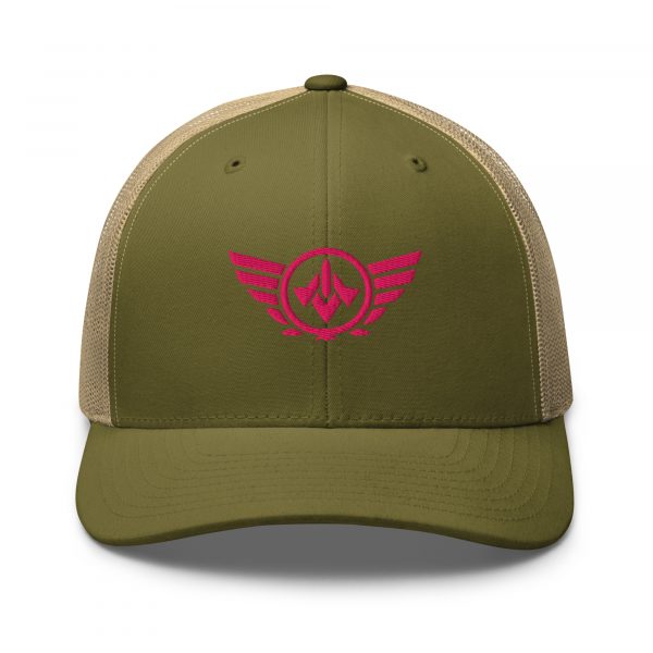 Flamingo Embroidered Logo Trucker Hat | Retro