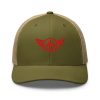 Red Embroidered Logo Trucker Hat | Retro
