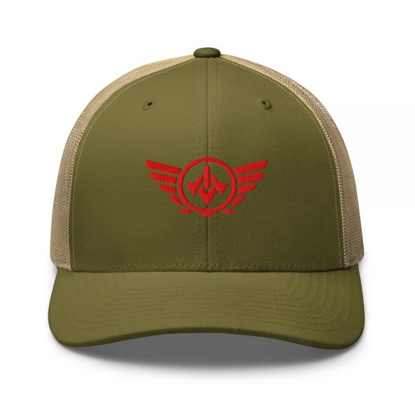 Red Embroidered Logo Trucker Hat | Retro
