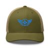 Aqua Embroidered Logo Trucker Hat | Retro