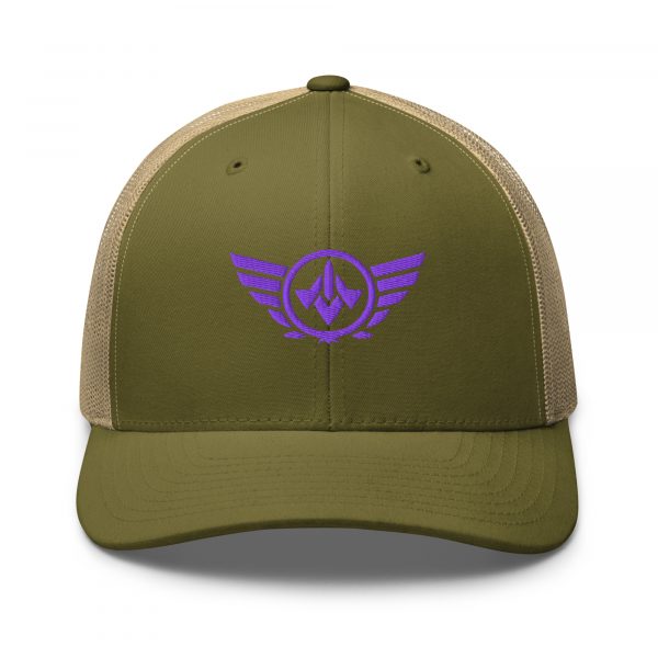Purple Embroidered Logo Trucker Hat | Retro