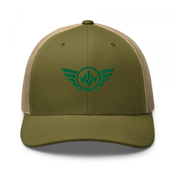 Kelly Green Embroidered Logo Trucker Hat | Retro