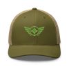 Kiwi Green Embroidered Logo Trucker Hat | Retro