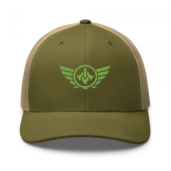 Kiwi Green Embroidered Logo Trucker Hat | Retro