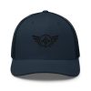 Black Embroidered Logo Trucker Hat | Retro