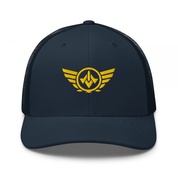 Gold Embroidered Logo Trucker Hat | Retro