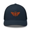 Orange Embroidered Logo Trucker Hat | Retro