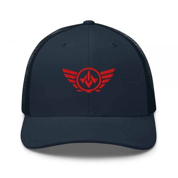 Red Embroidered Logo Trucker Hat | Retro