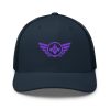 Purple Embroidered Logo Trucker Hat | Retro