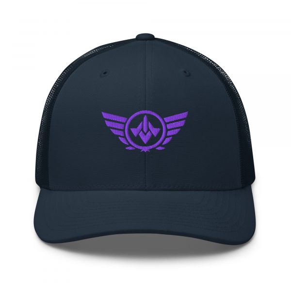 Purple Embroidered Logo Trucker Hat | Retro