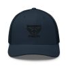Black Embroidered Brand Logo Trucker Hat | Retro