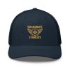 Old Gold Embroidered Brand Logo Trucker Hat | Retro
