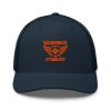 Orange Embroidered Brand Logo Trucker Hat | Retro