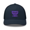 Purple Embroidered Brand Logo Trucker Hat | Retro
