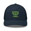 Kiwi Green Embroidered Brand Logo Trucker Hat | Retro