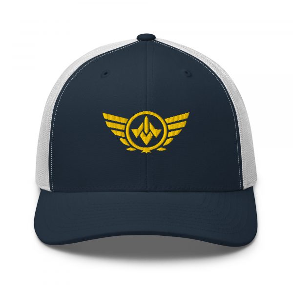 Gold Embroidered Logo Trucker Hat | Retro