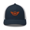 Orange Embroidered Logo Trucker Hat | Retro