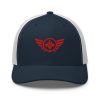 Red Embroidered Logo Trucker Hat | Retro