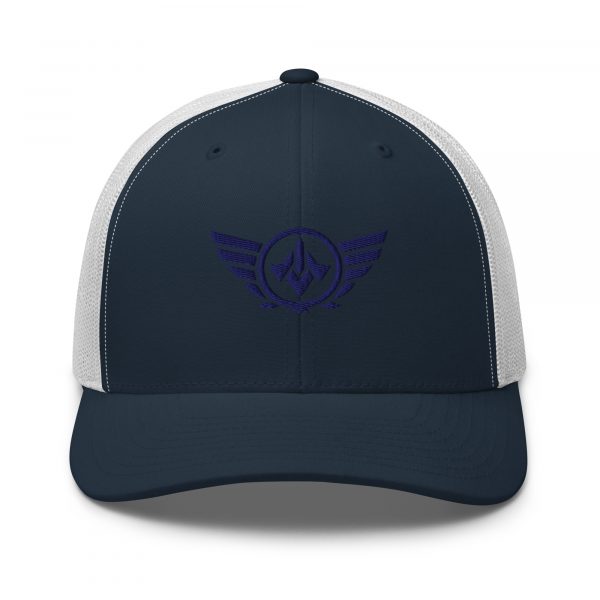 Navy Embroidered Logo Trucker Hat | Retro