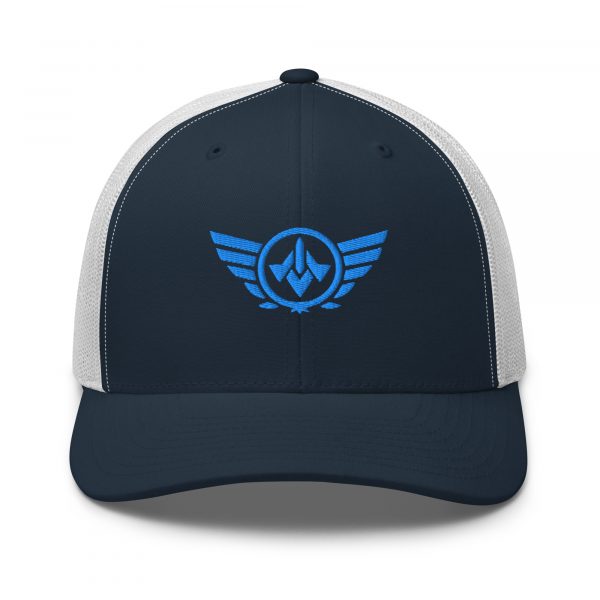 Aqua Embroidered Logo Trucker Hat | Retro