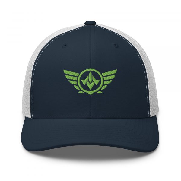 Kiwi Green Embroidered Logo Trucker Hat | Retro