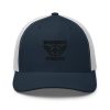 Black Embroidered Brand Logo Trucker Hat | Retro