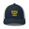 Gold Embroidered Brand Logo Trucker Hat | Retro
