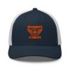 Orange Embroidered Brand Logo Trucker Hat | Retro