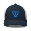 Aqua Embroidered Brand Logo Trucker Hat | Retro