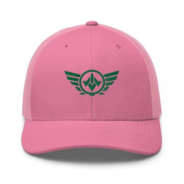 Kelly Green Embroidered Logo Trucker Hat | Retro